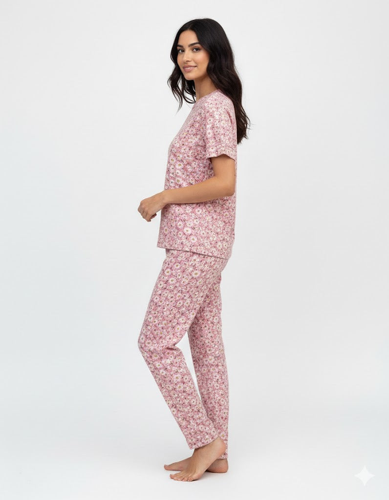 Linen Pajama Suit - Blossom Dream