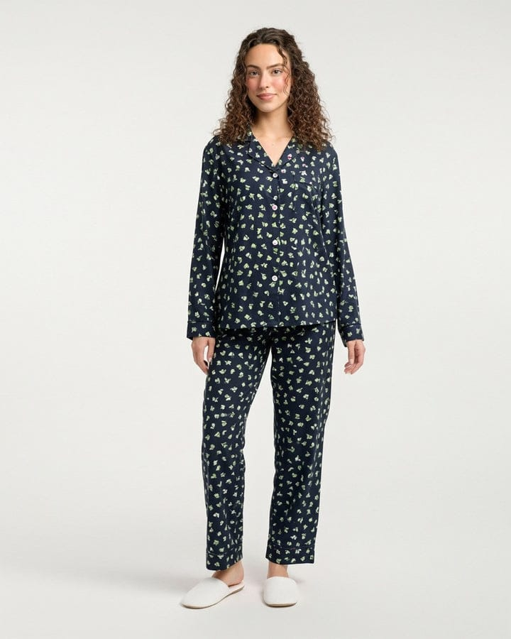 Linen Pajama Suit - Flory Night