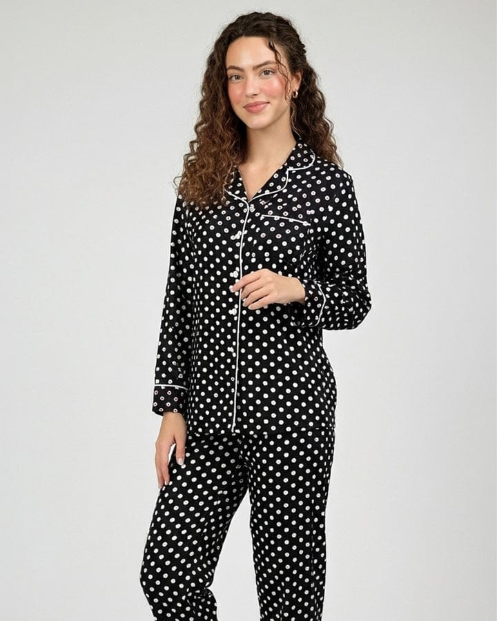 Linen Pajama Suit - Dot Glow