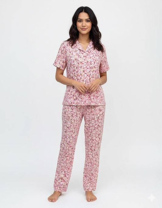 Linen Pajama Suit - Blossom Dream