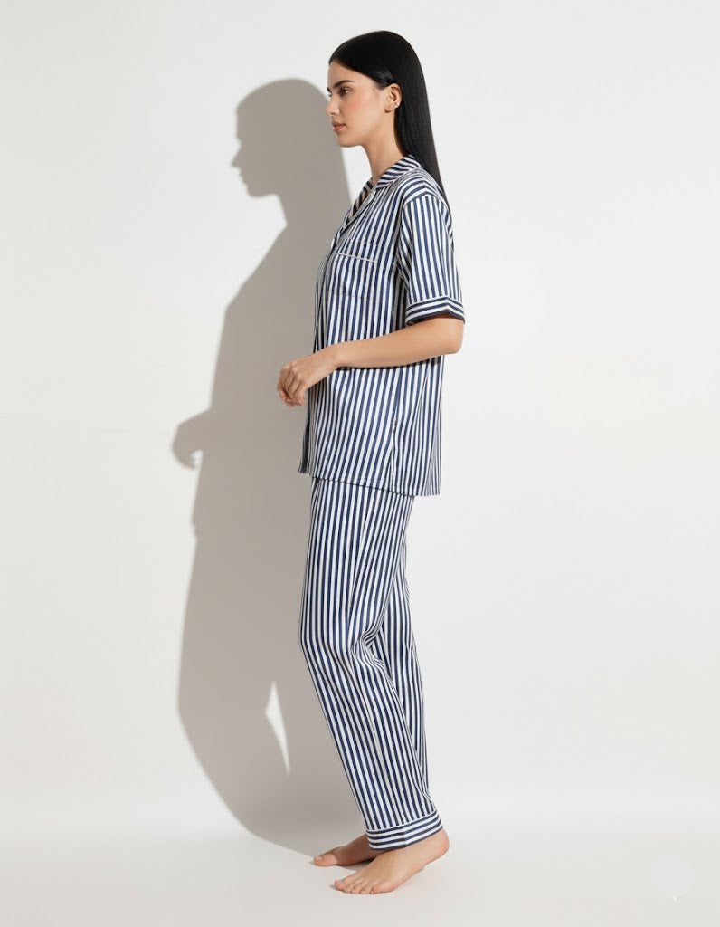 Linen Pajama Suit - Urban Stripes