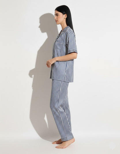 Linen Pajama Suit - Urban Stripes