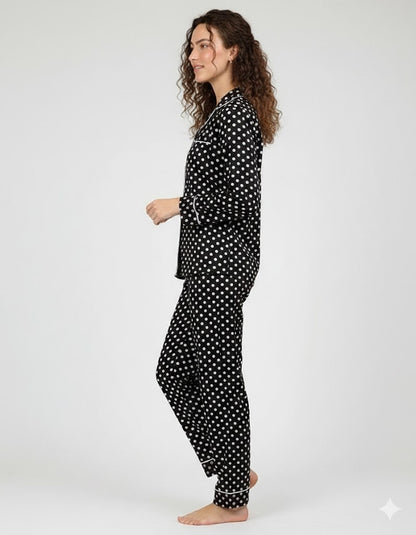 Linen Pajama Suit - Dot Glow