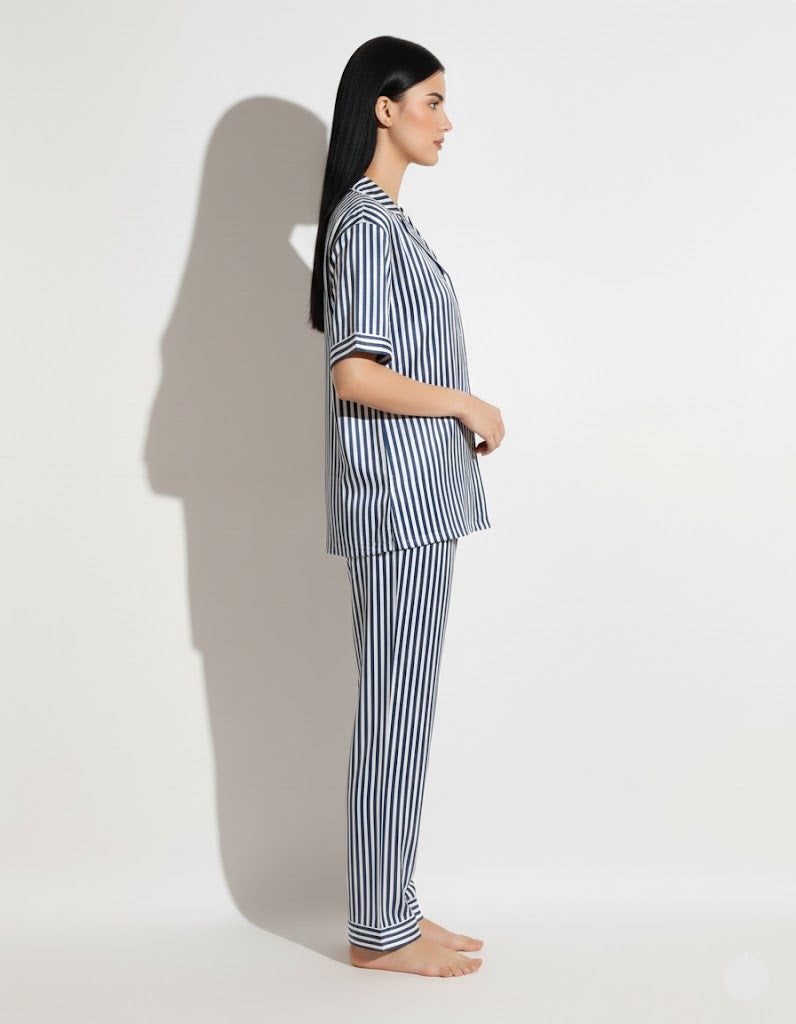 Linen Pajama Suit - Urban Stripes