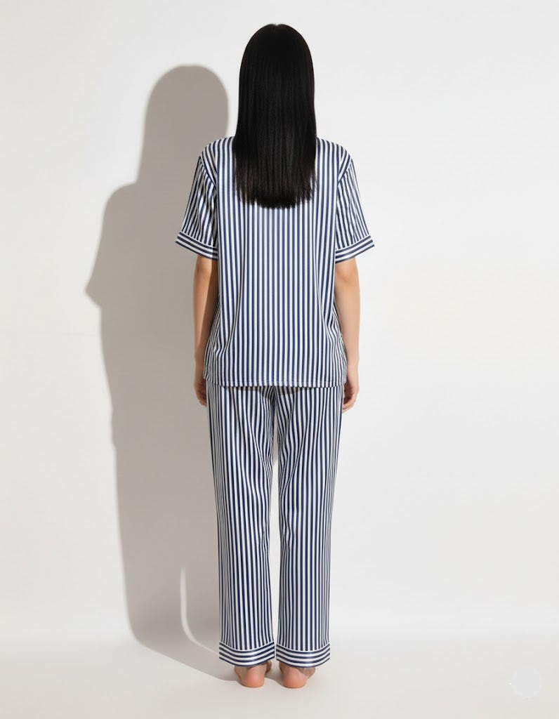 Linen Pajama Suit - Urban Stripes