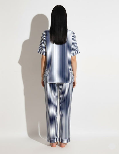 Linen Pajama Suit - Urban Stripes
