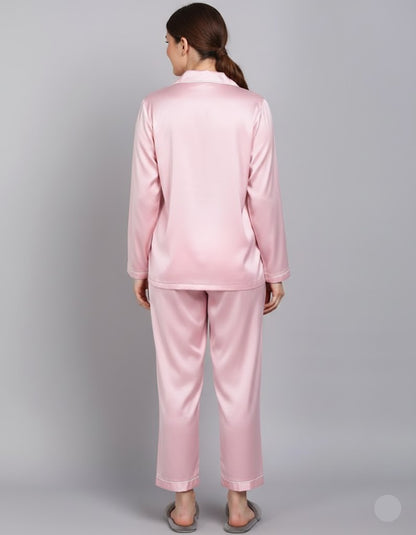 Plain Silk Pink Night Dress