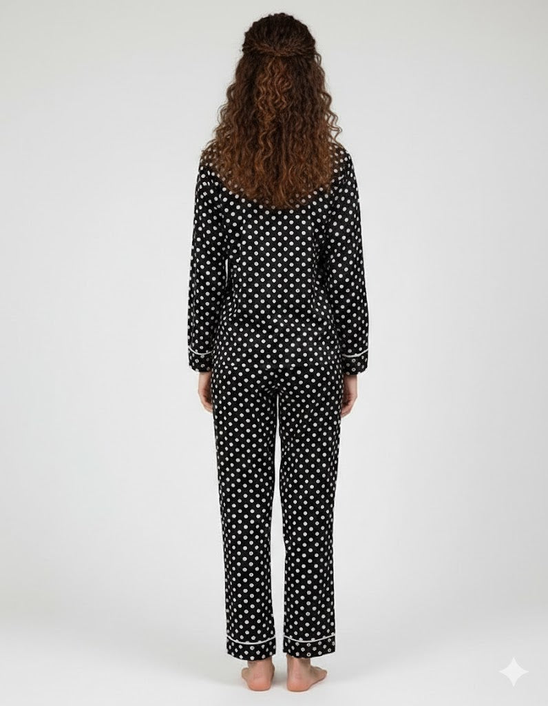 Linen Pajama Suit - Dot Glow