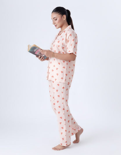 Summer Pajama Suit - Love Hearts