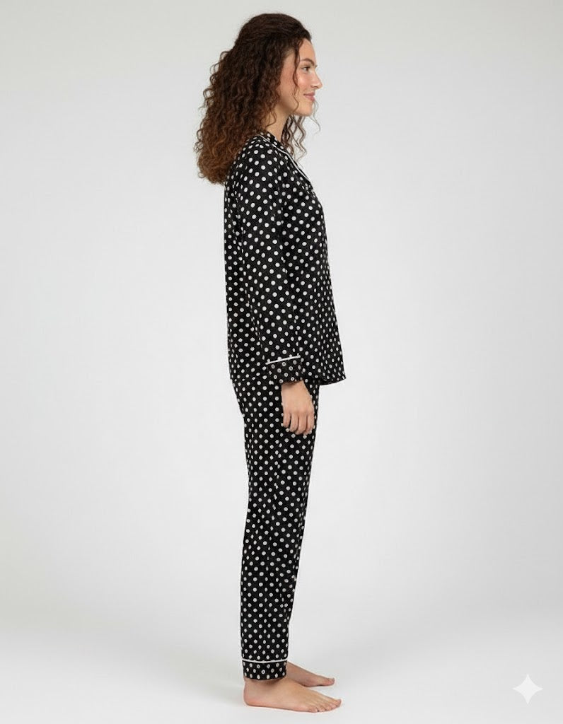 Linen Pajama Suit - Dot Glow