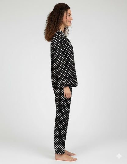 Linen Pajama Suit - Dot Glow