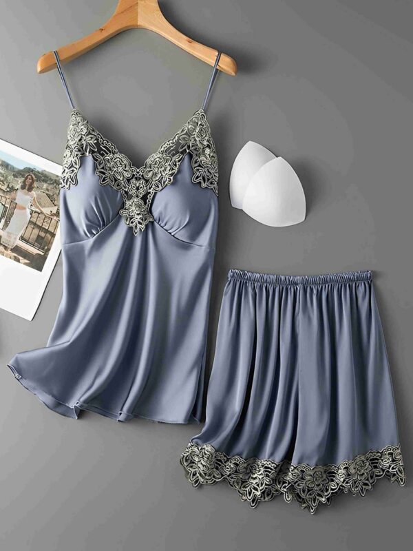 SAFQ – Women Satin Sling Sleepwear Lingerie Lace Nightdress | Net/Silk Fabric | Free Size